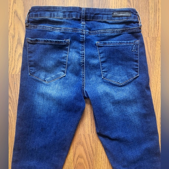 Articles Of Society Womens Dark Wash Denim Jeans 25" Waist Stretch Low Rise - Picture 9 of 12